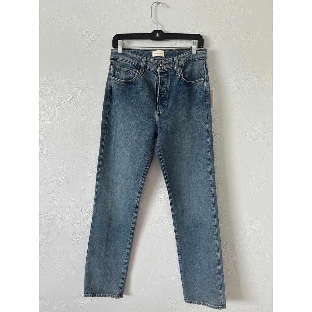 Favorite Daughter The Vivi High Rise Long Straight Jeans Iris Wash Blue Size 28‎